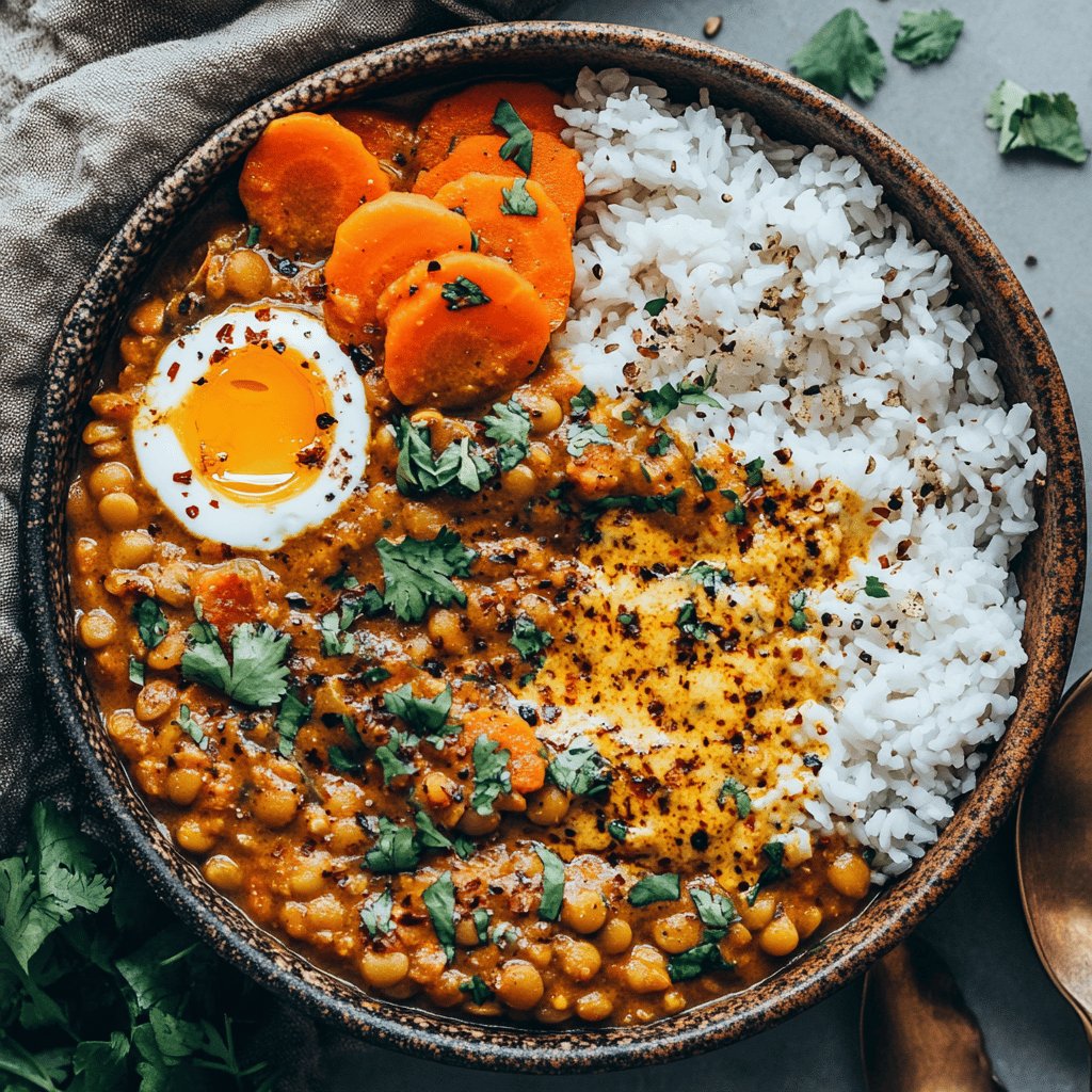 Curry de lentilles et carottes
