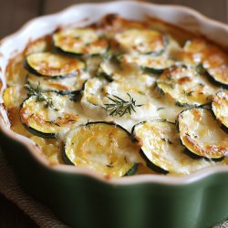 Gratin courgettes, chèvre et miel