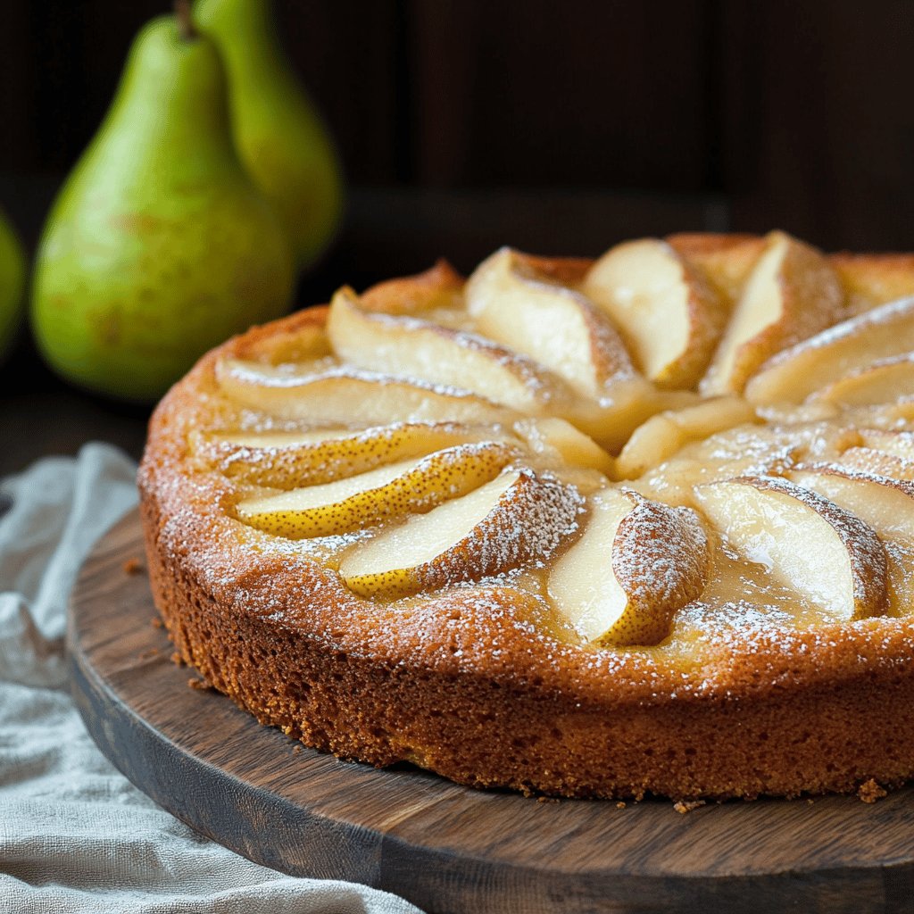 Gâteau fondant aux poires fraîches