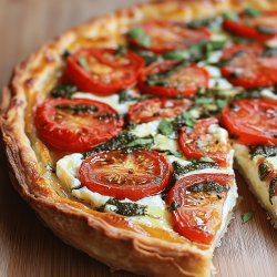 Tarte moutarde, chèvre et tomates