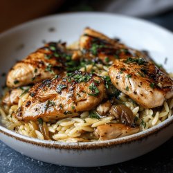 Garlic Chicken with Orzo
