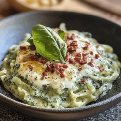 Spätzle di Spinaci con Speck e Panna