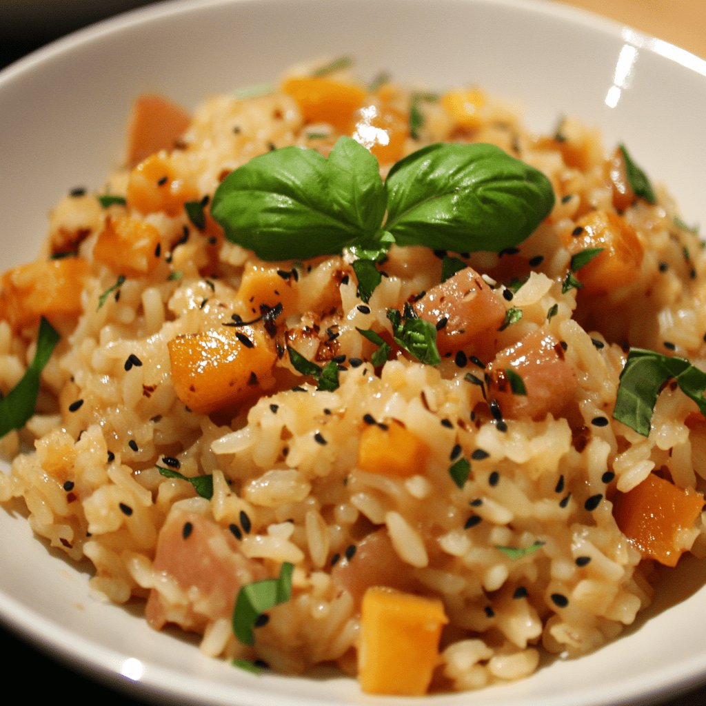 Risotto zucca e speck