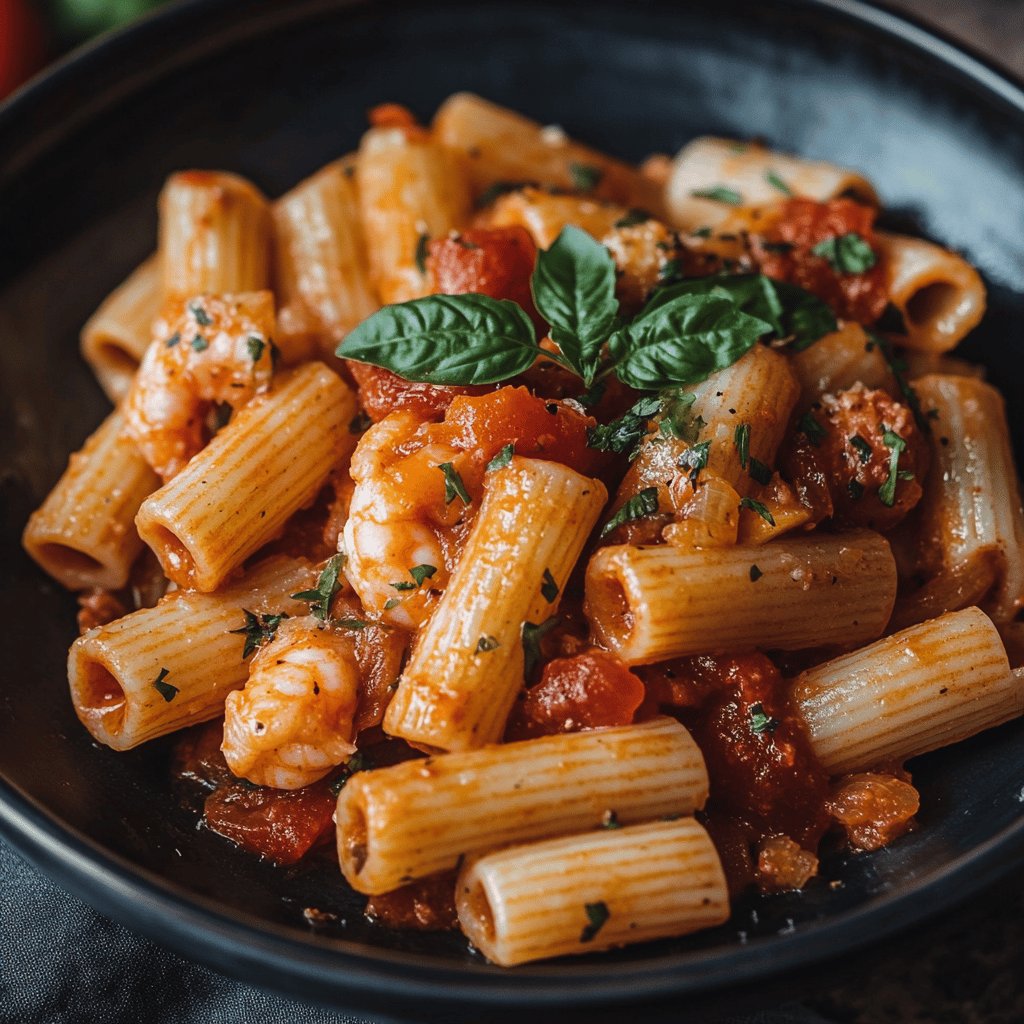 Pasta con gamberoni