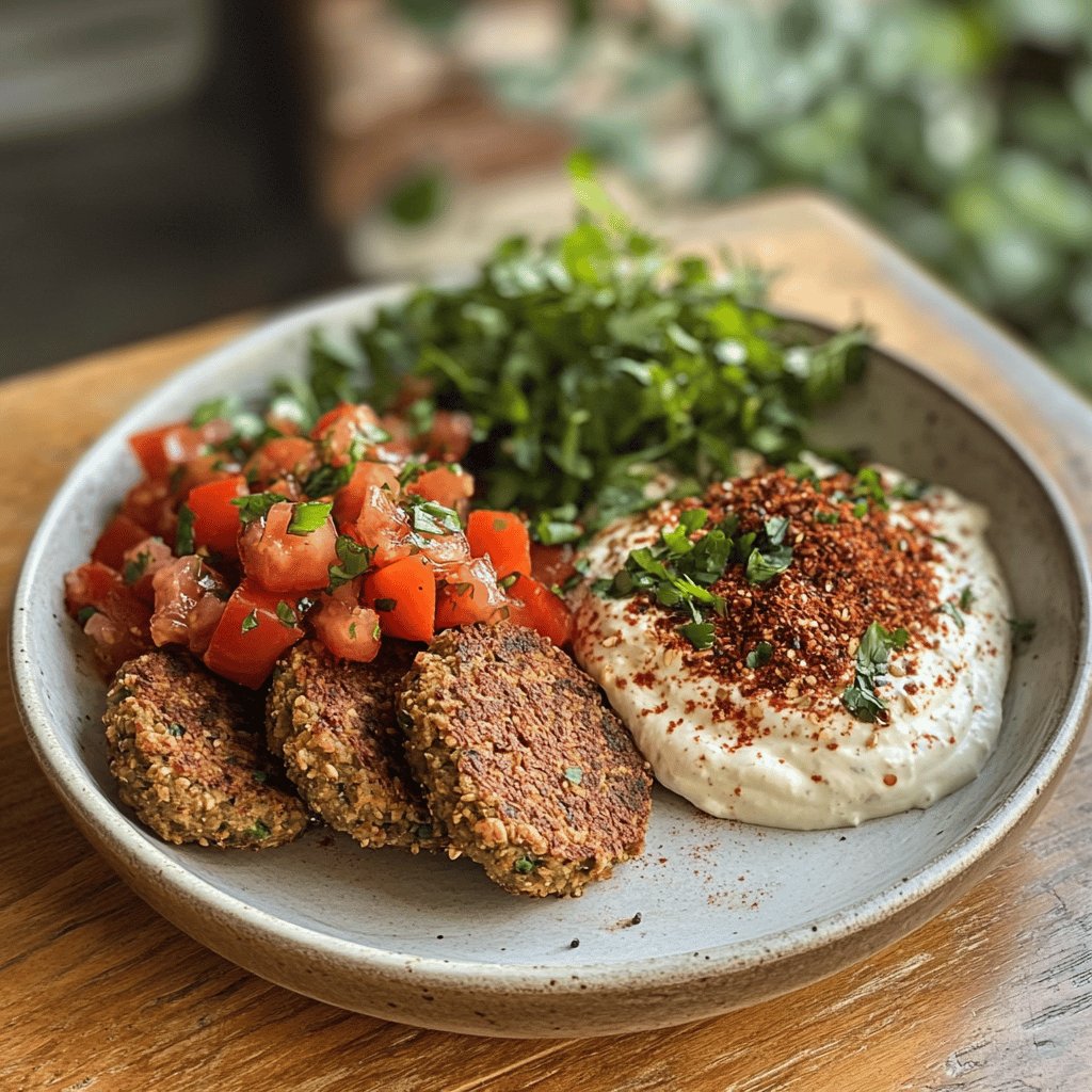 Felafel con hummus e salsa allo yogurt