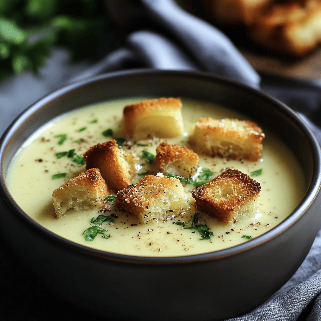 Vellutata di porri con crostini