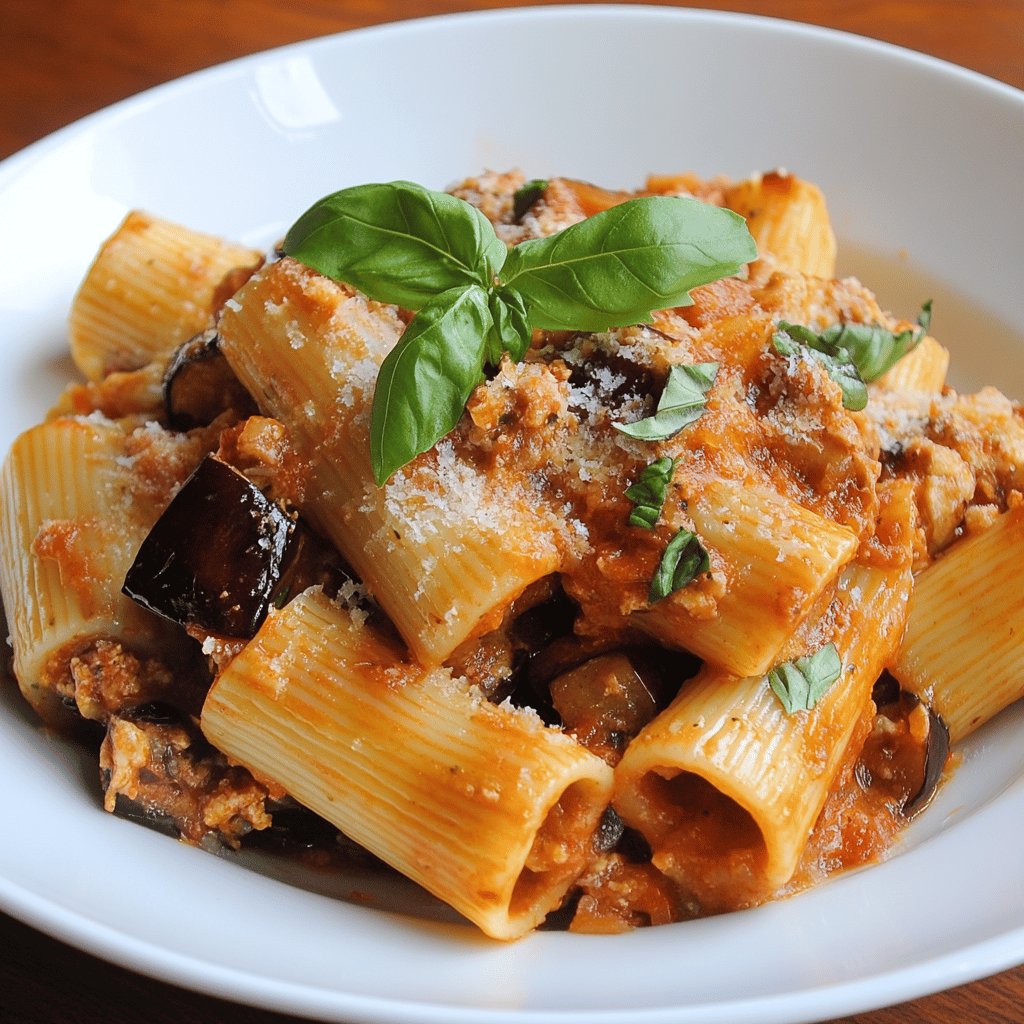 Paccheri con crema di melanzane