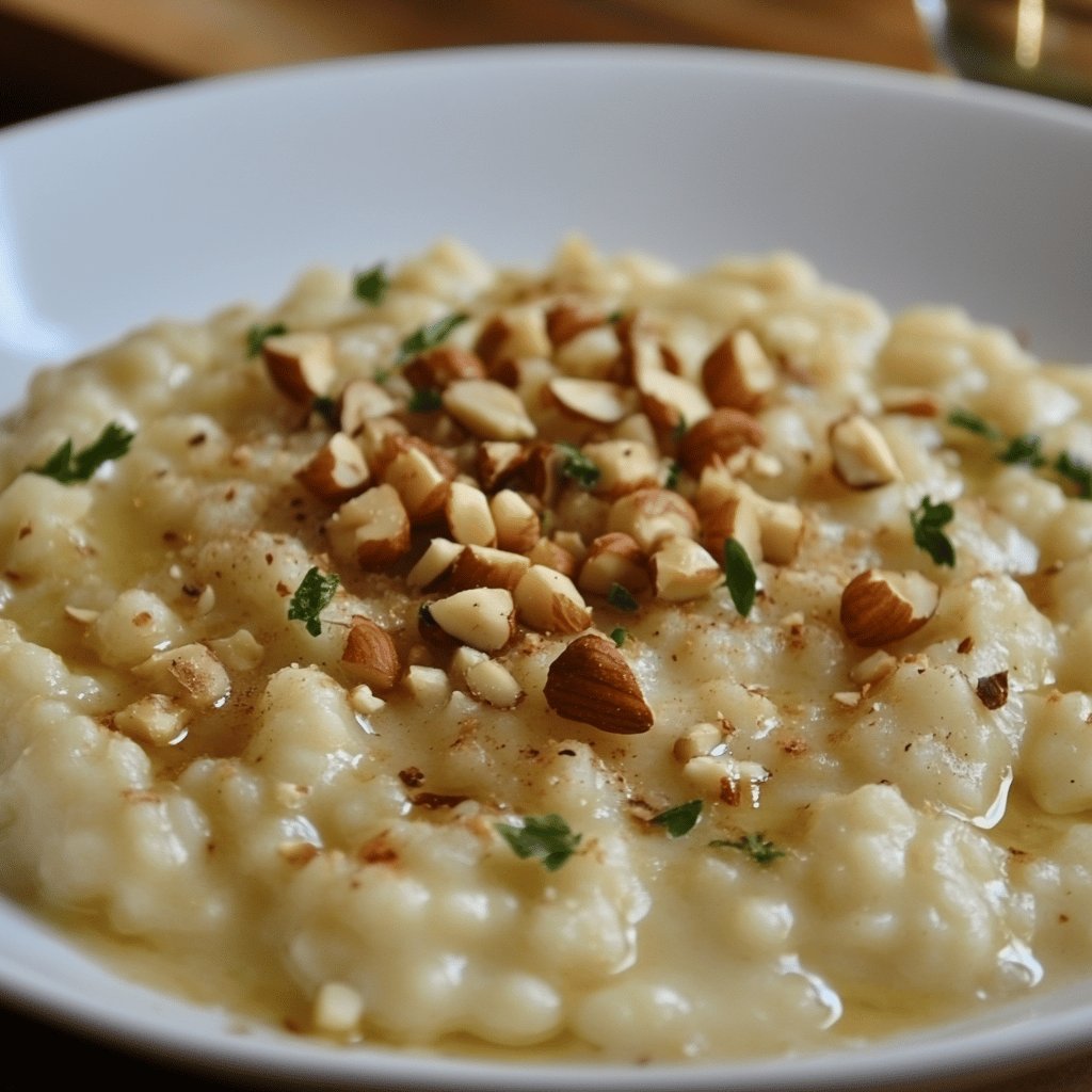 Risotto con Castelmagno e nocciole