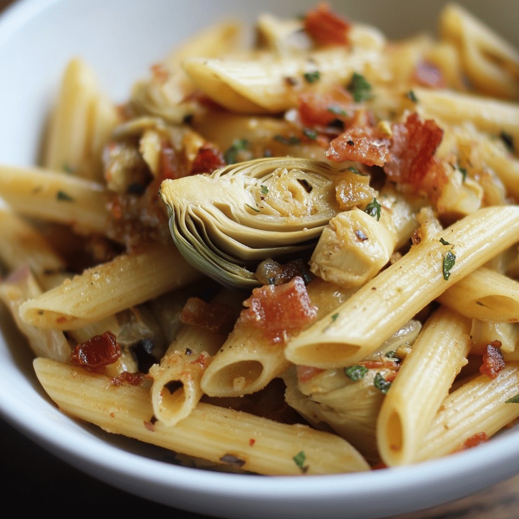 Penne ai Carciofi e Pancetta