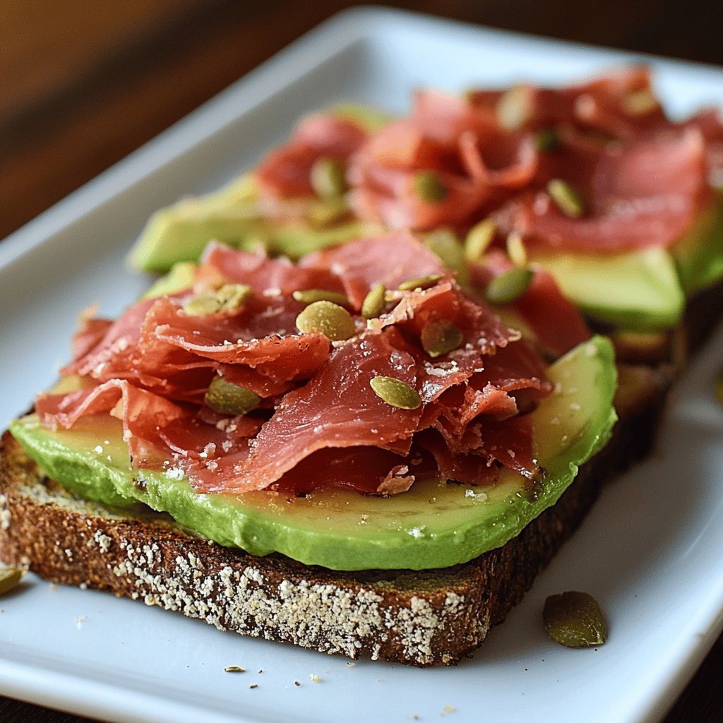 Avocado toast con bresaola di tacchino