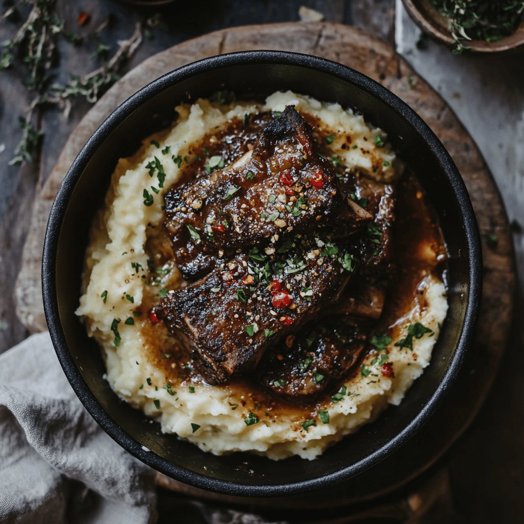 Biancostato brasato con purè