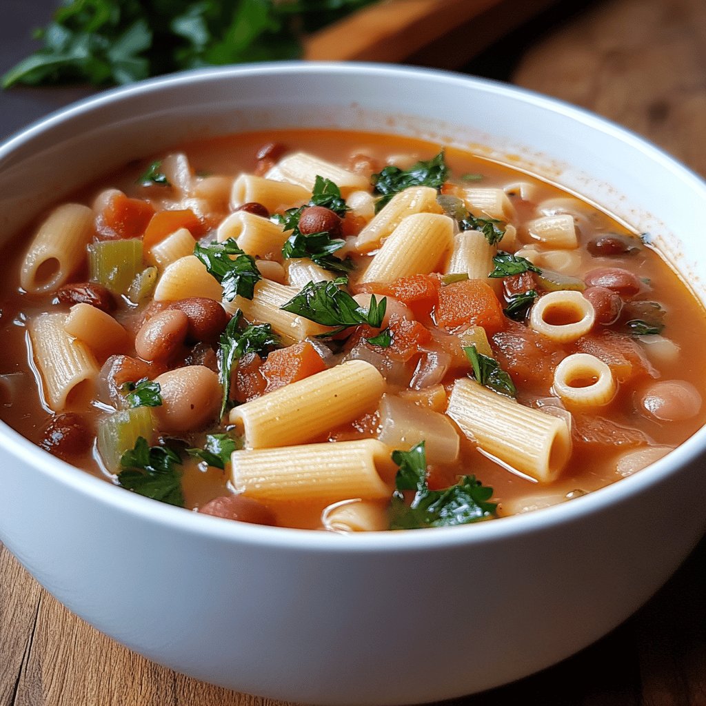 Minestra di pasta e borlotti