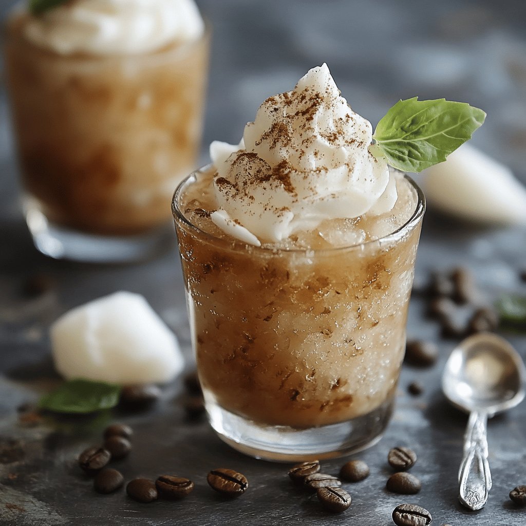 Granita al caffè con panna