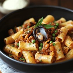 Garganelli al Ragù di Seppioline e Piselli