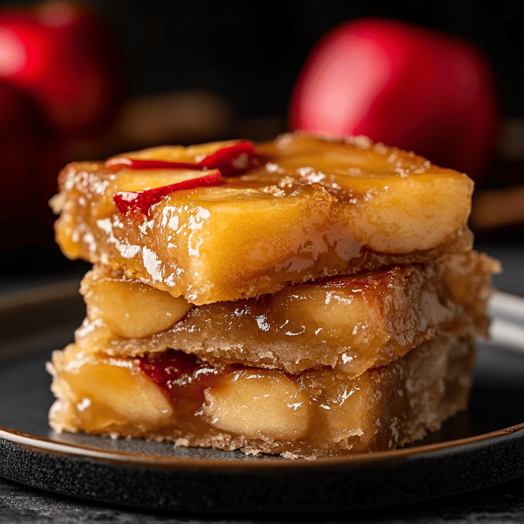 Torta invertida de manzana con aceite