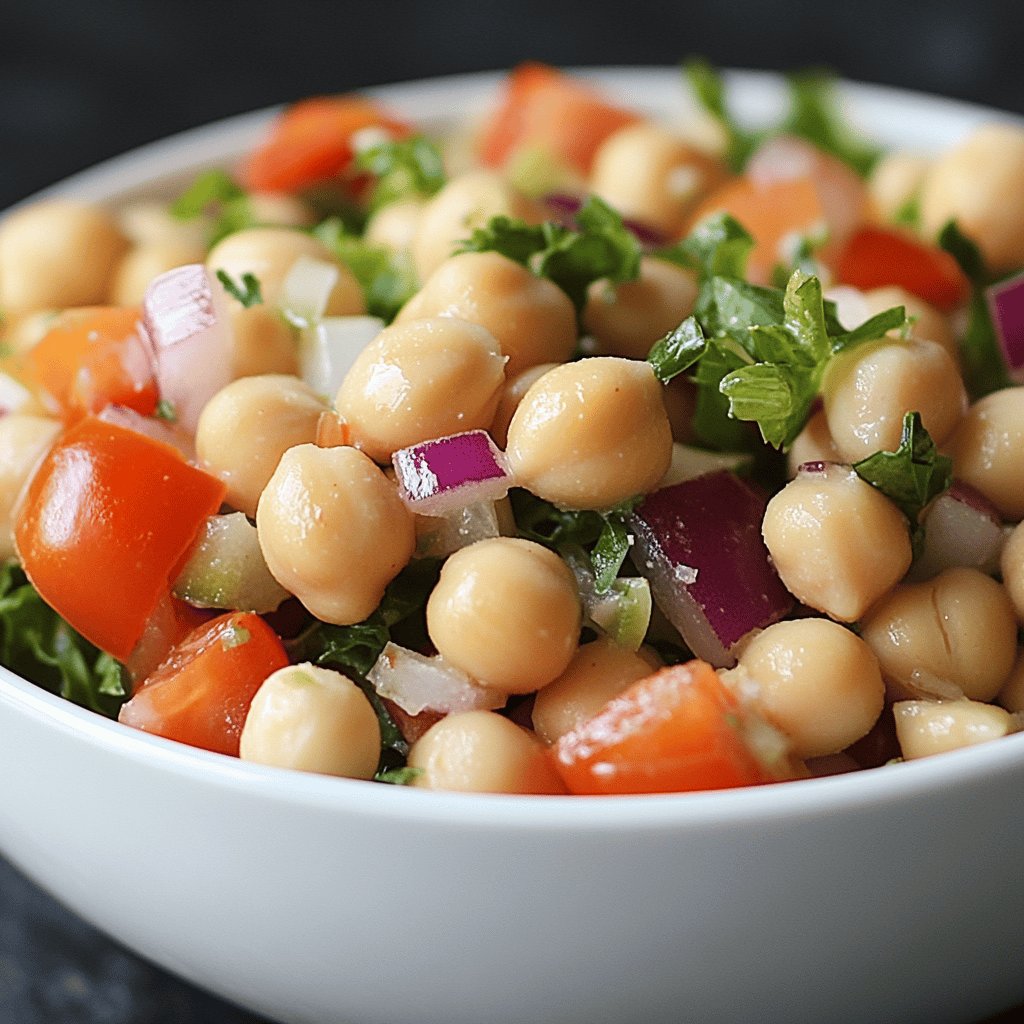 Ensalada de garbanzos veraniega rápida