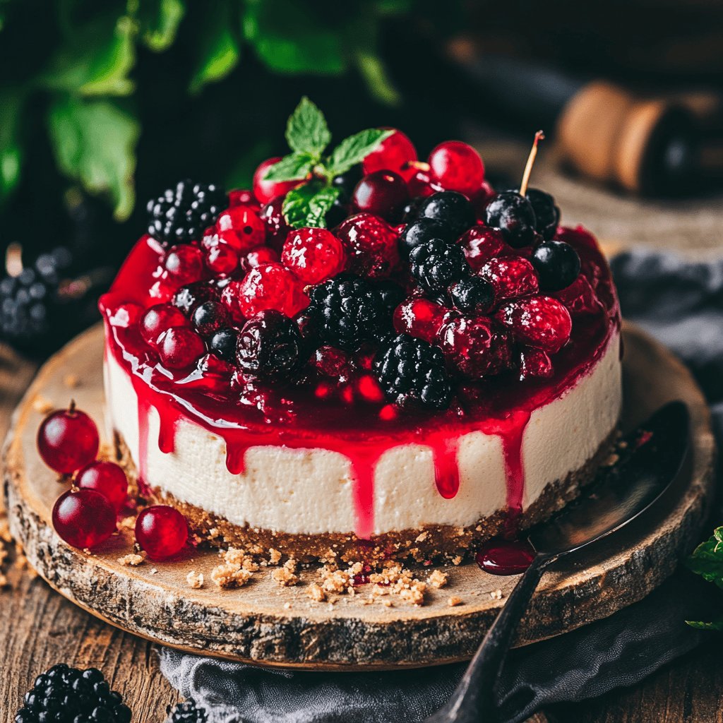 Receta de Cheesecake de frutos rojos