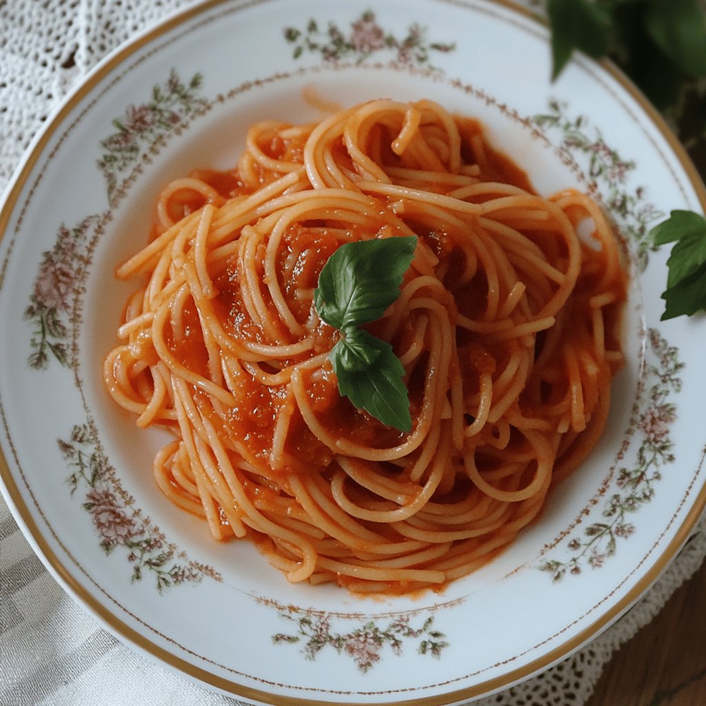 Espagueti rojo con jitomate