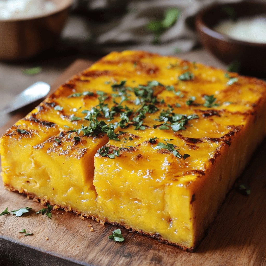 Torta de plátano maduro con queso