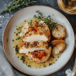 Receta de Pollo al disco con vino blanco