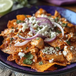 Receta de Chilaquiles rojos con pollo