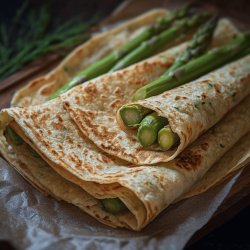 Tortilla de espárragos verdes frescos