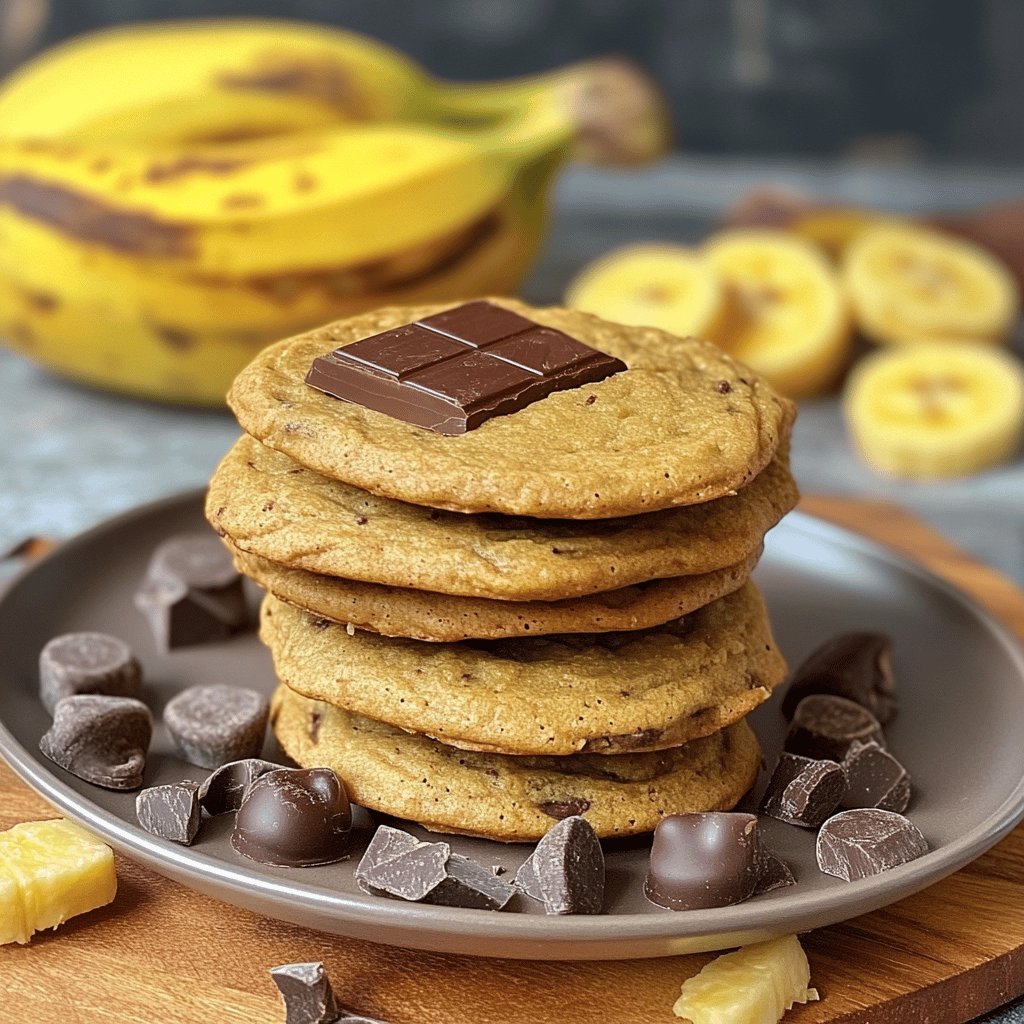 Receta de Galletas de plátano y chocolate