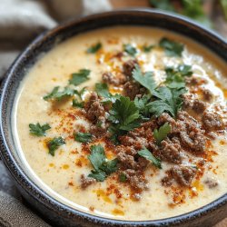 Sopa de leche con carne