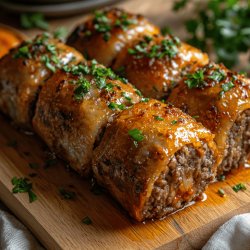 Arrollado de carne picada al horno