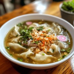 Sopa wantán peruana