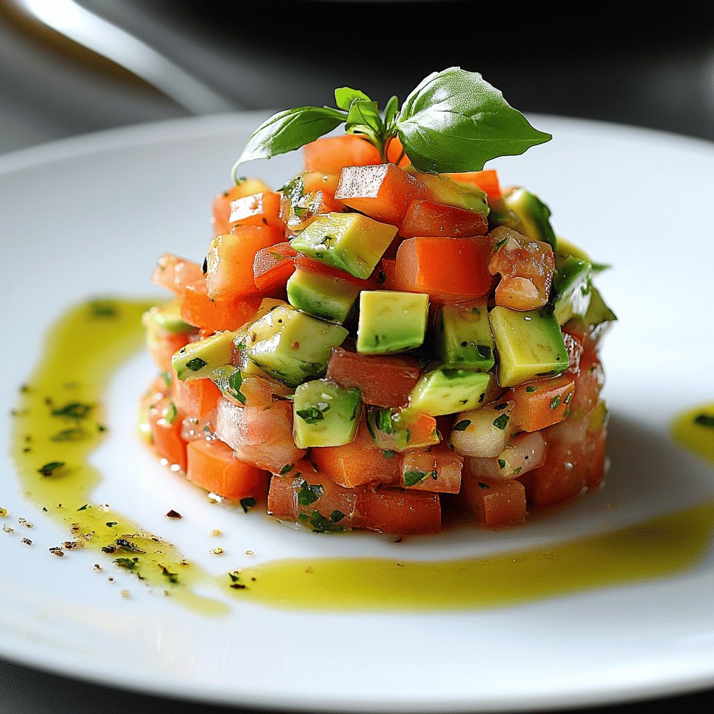 Receta de Tartar de tomate y aguacate