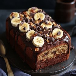 Torta de cambur con chocolate