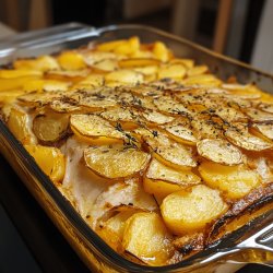 Dorada al horno con patatas y ajo