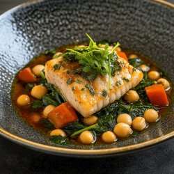 Potaje de garbanzos con acelgas y bacalao