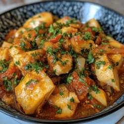 Receta de Bacalao con tomate y cebolla