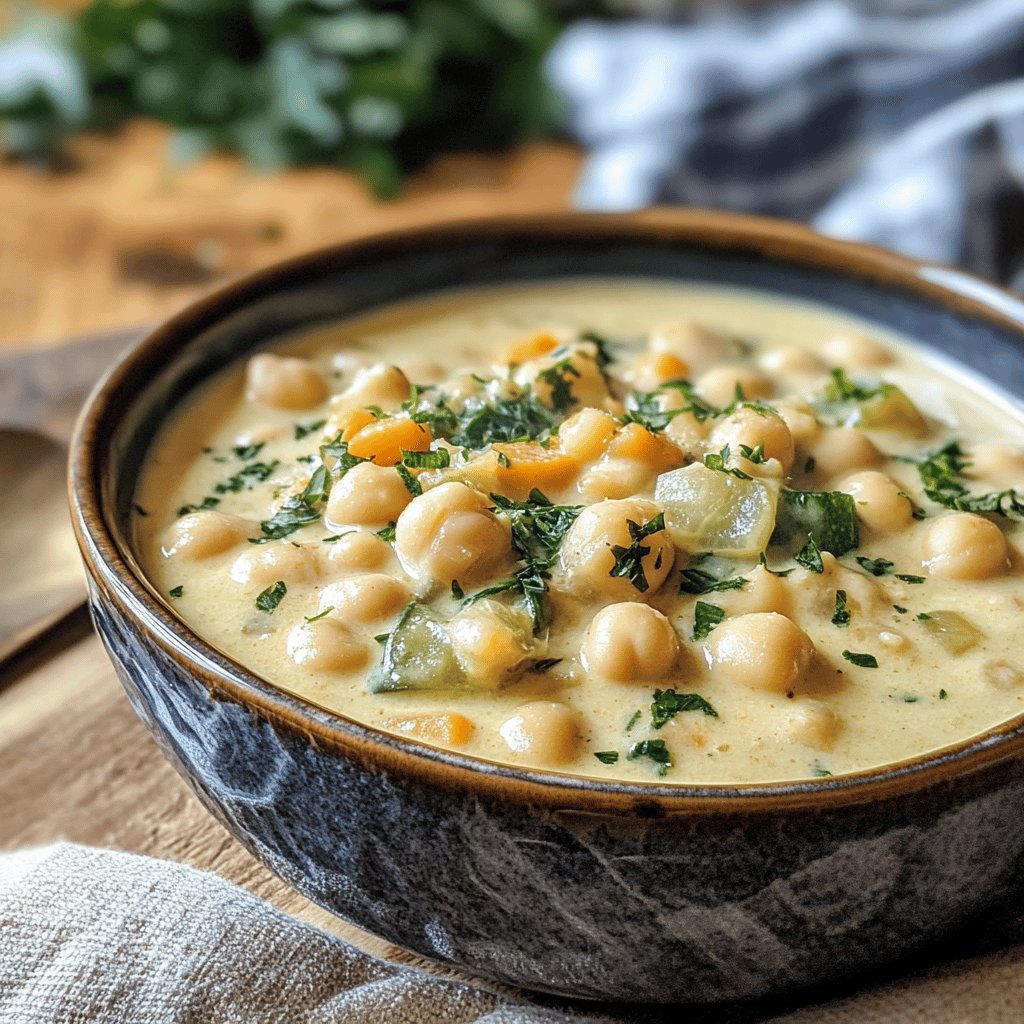 Crema de garbanzos con verduras