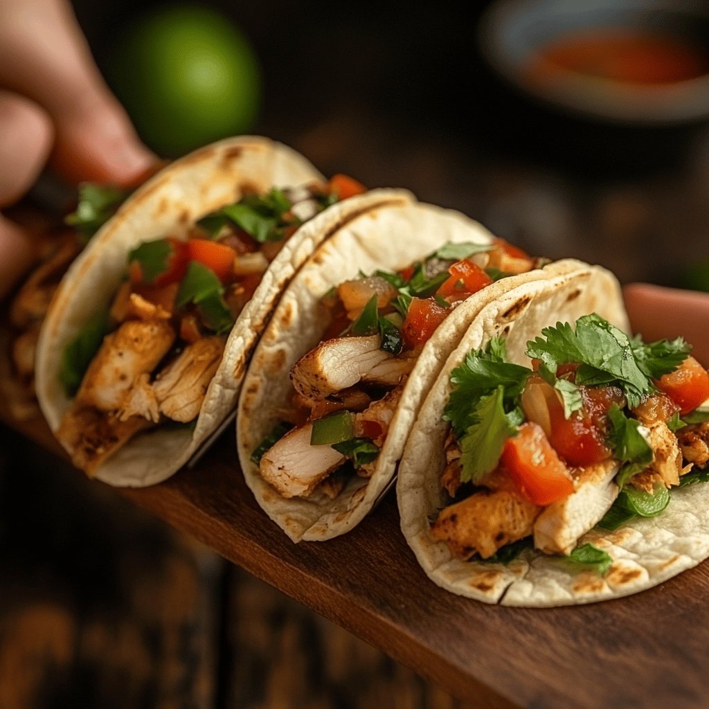 Tacos de Pollo Deshebrado