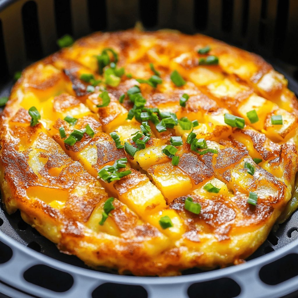 Tortilla de patatas en freidora de aire