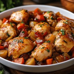 Receta de Pollo guisado con verduras