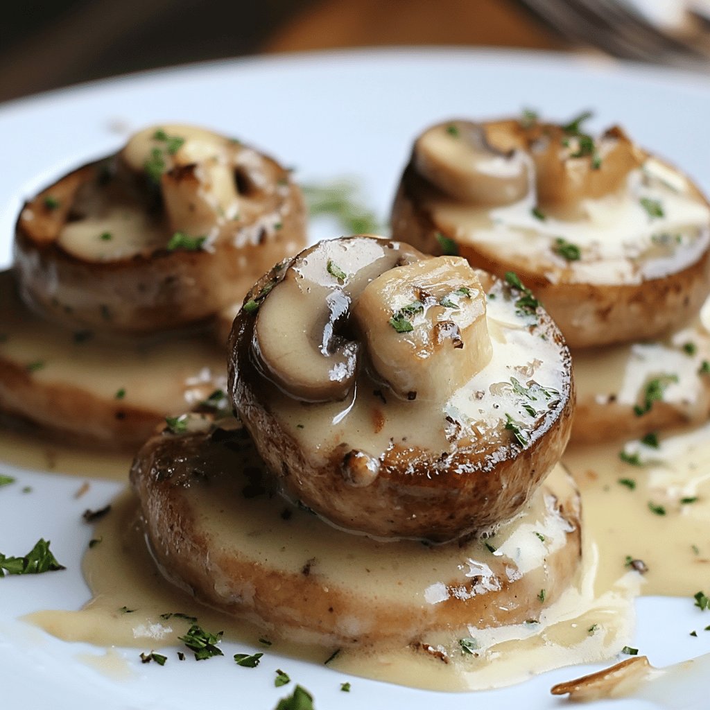 Pechugas en crema de champiñones