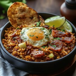 Arroz cubano a la cartagenera