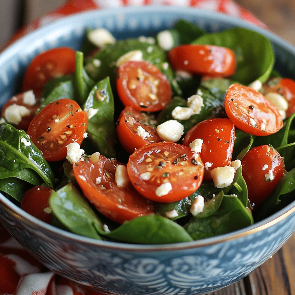 Ensalada de espinacas y tomate