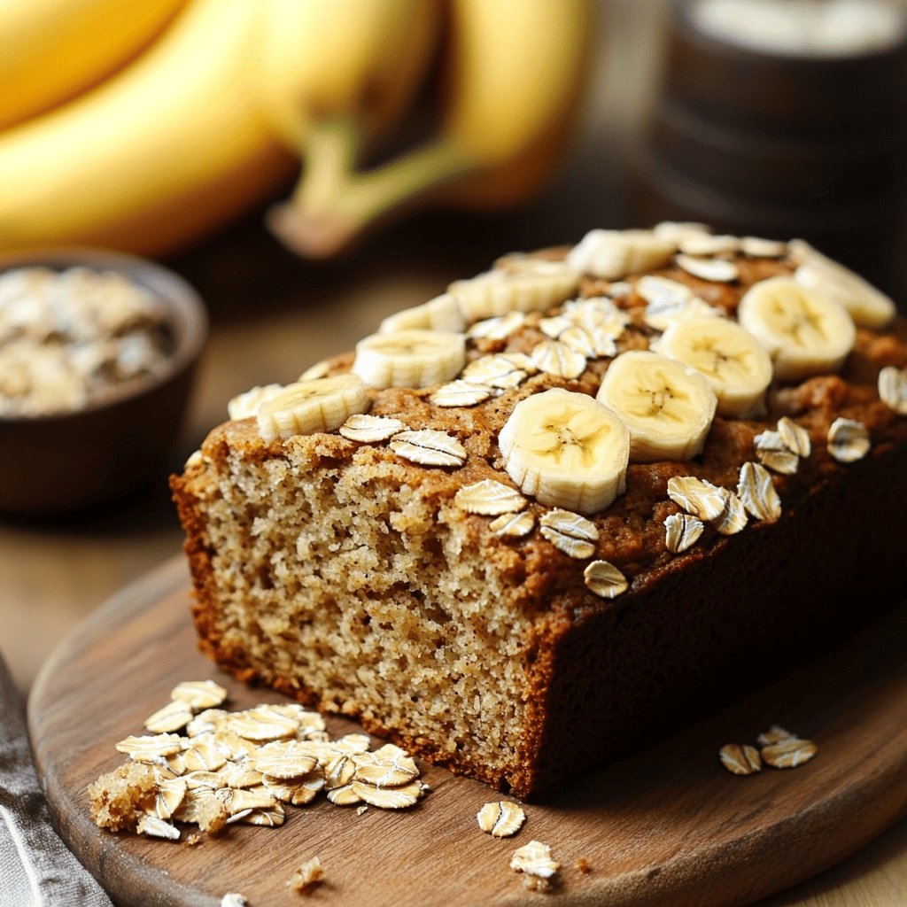 Receta de Pan de plátano con avena