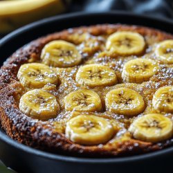 Torta de plátano maduro en sartén