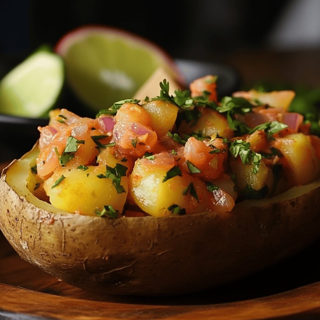 Papa rellena con ceviche