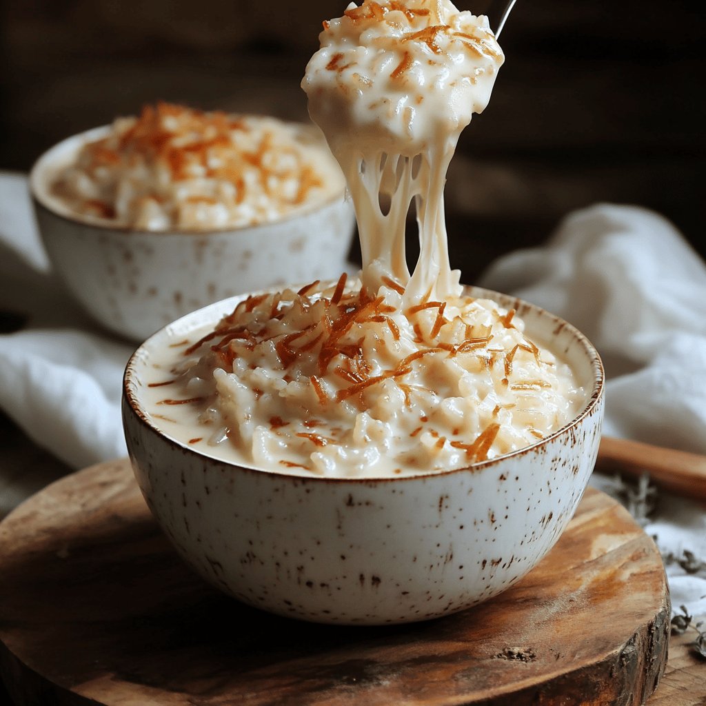 Arroz con leche y nata