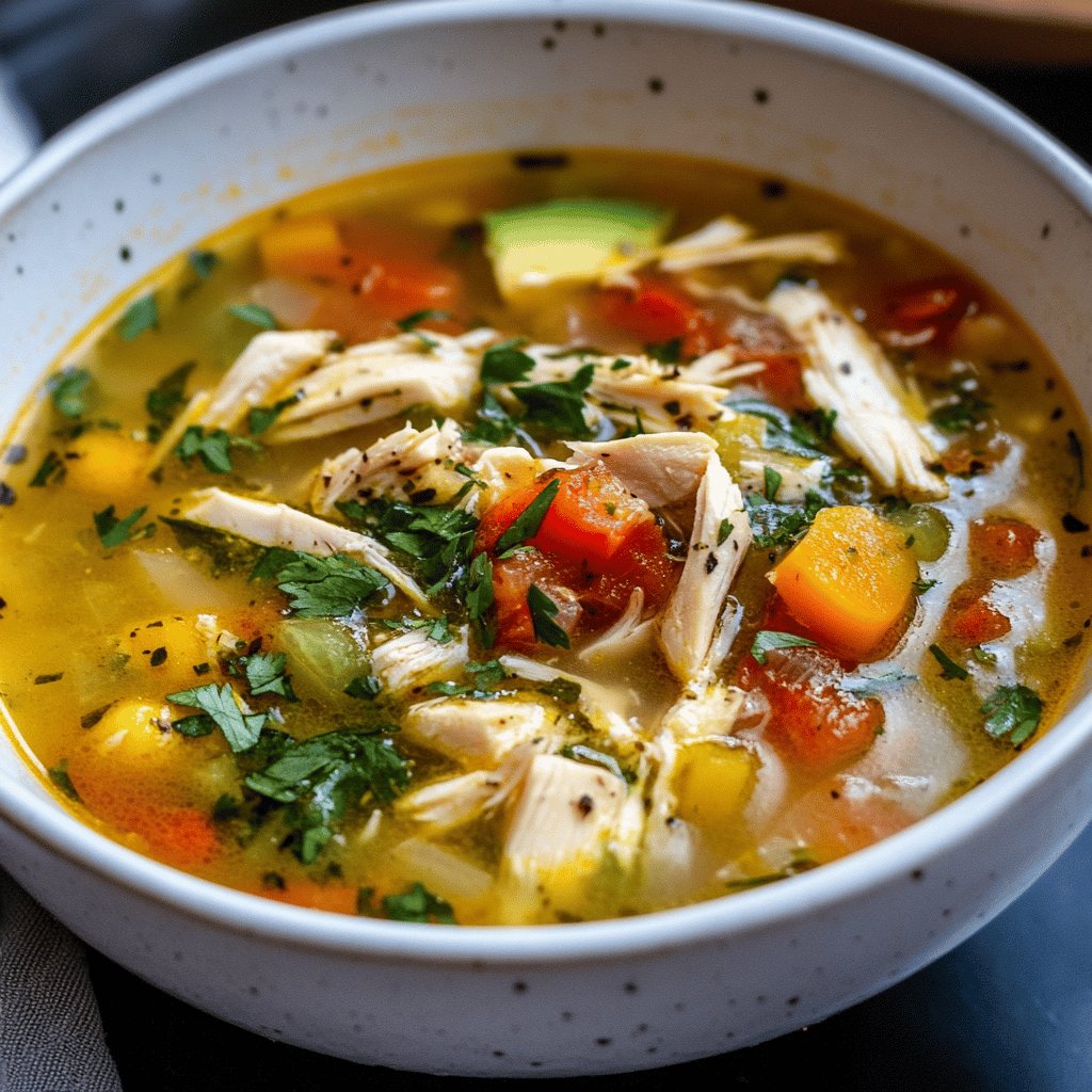 Sopa a la minuta de pollo