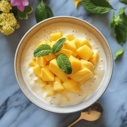 Helado de mango casero con leche