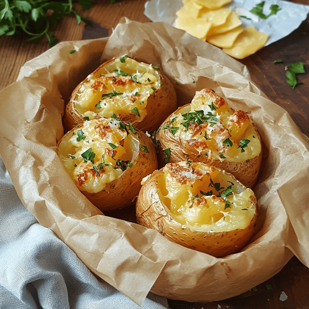 Patatas con queso al horno