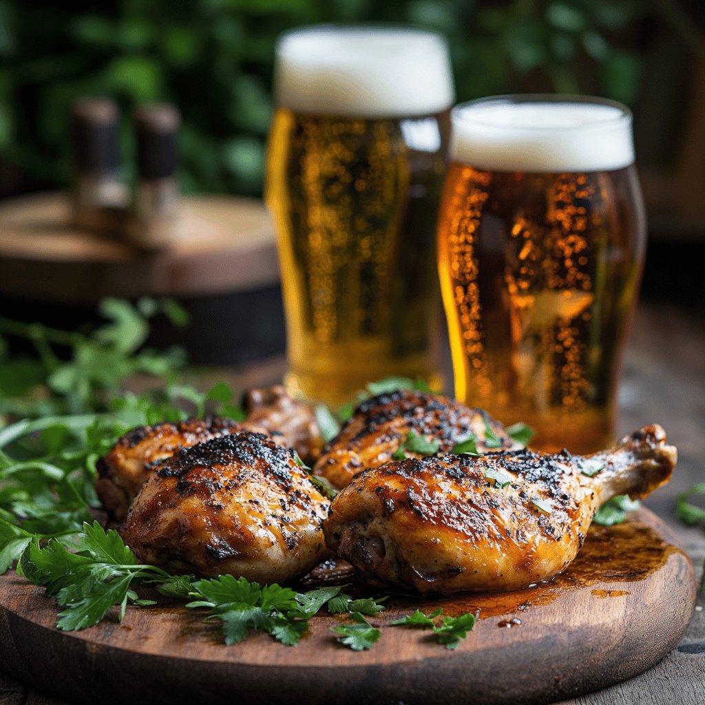 Pollo al horno con cerveza